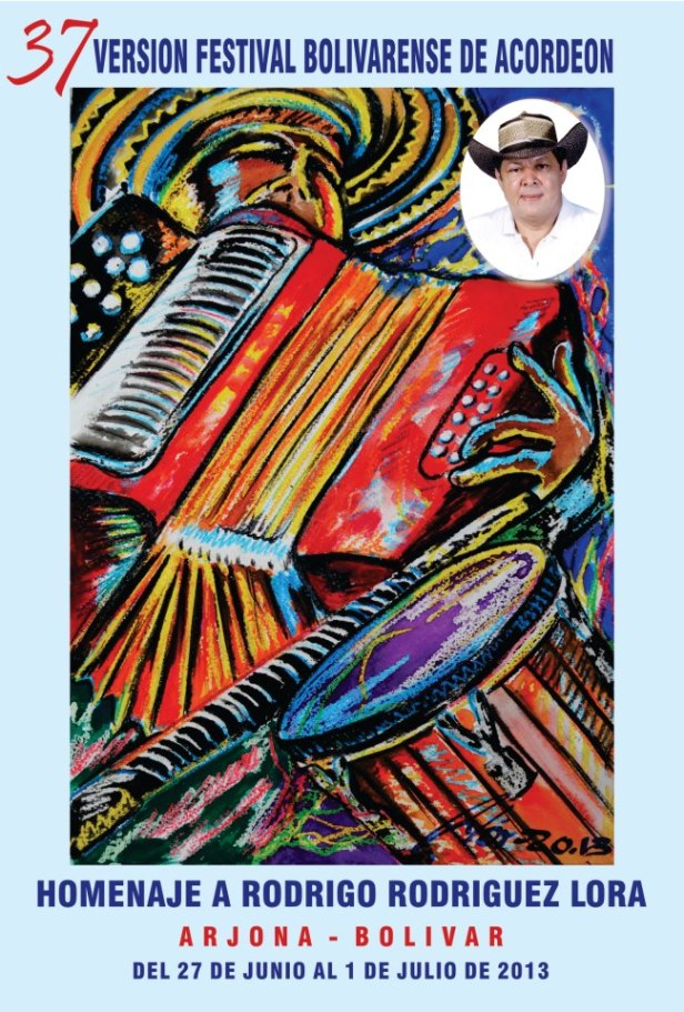 Afiche promocional Festival Bolivarense de Acordeón 2013