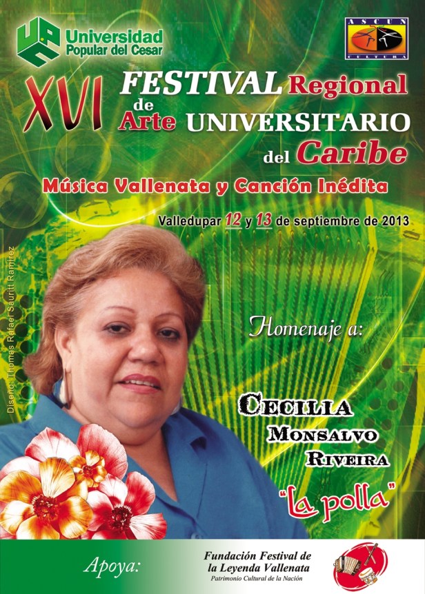 Afiche Festival Regional de Arte Universitario homenaje a Cecilia 'La Polla' Monsalvo
