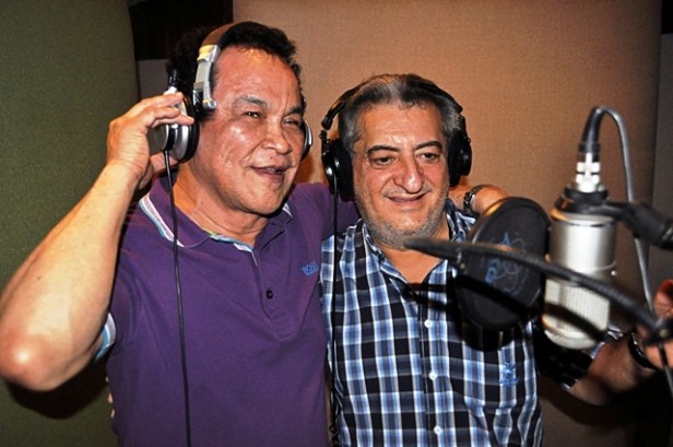 Alfredo Gutiérrez y Jorge Oñate en grabación 1.-