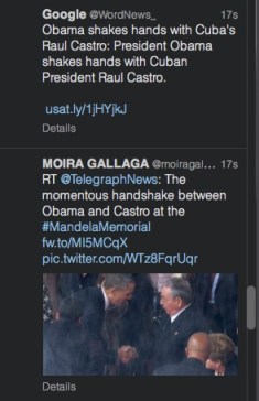 Más de 100 tweets por minuto se sucedieron en la red social Twitter tras el apretón de manos.