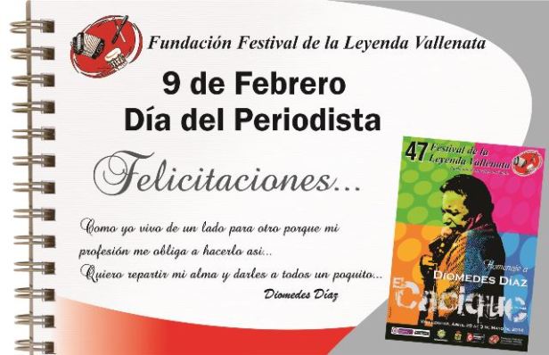 Tarjeta Día del Periodista. Febrero 9 de 2014