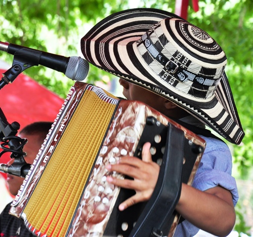 Acordeonero en acción