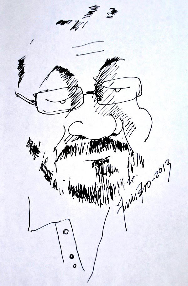 Luis Mizar, caricaturizado en el trazo de su amigo Efraín, ‘El Mono’ Quintero.