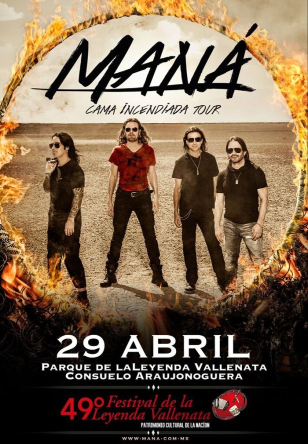 Maná 29 de abril Parque de la Leyenda Vallenata.-.
