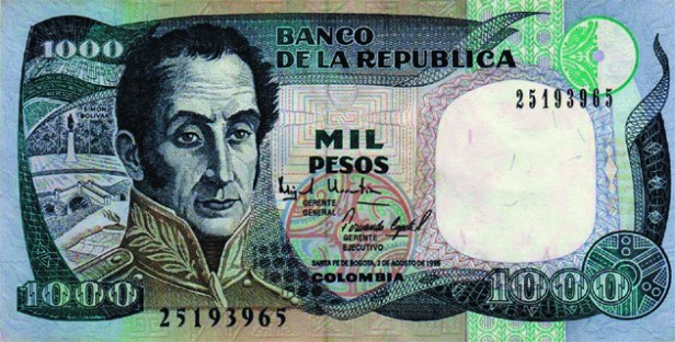 1995: Billete de $1.000 con Simón Bolívar