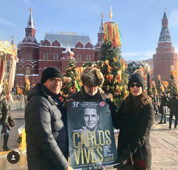 Rodolfo Molina Araújo, en la plaza de Moscú promocionando el 51 Festival de la Leyenda Vallenata
