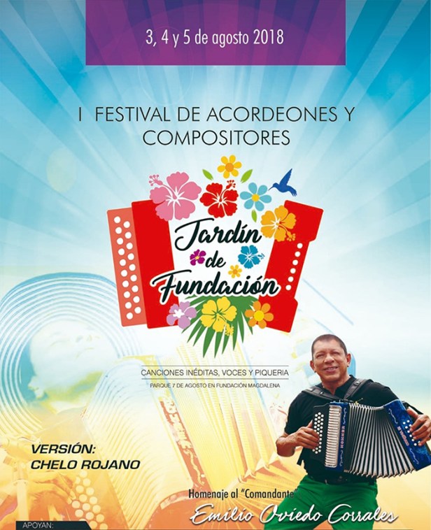 Afiche promocional Festival de Acordeones y Compositores Jardín de Fundación